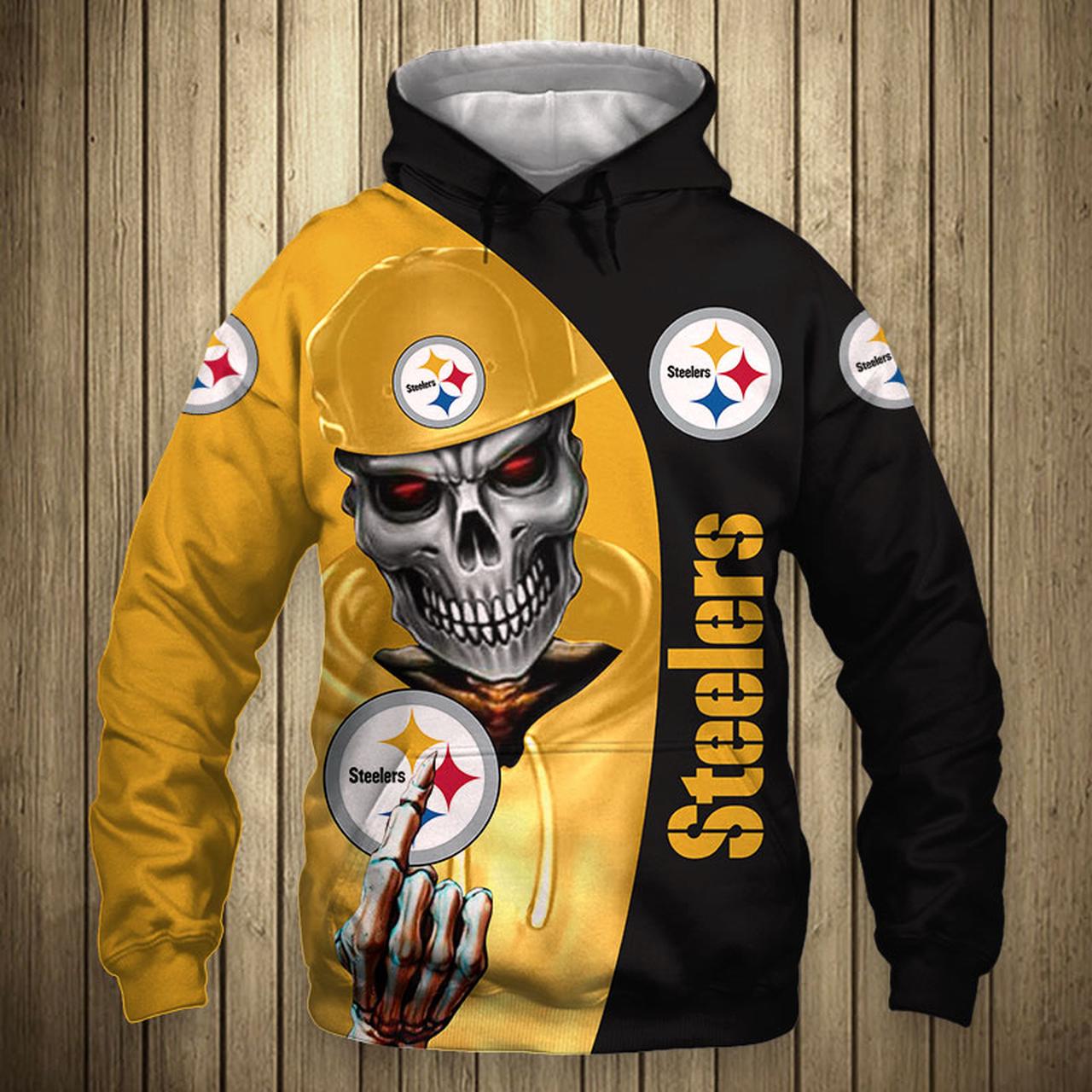 Pittsburgh Steelers Skull Printed Cute Zip Hoodie Unleash Your Inner Rebel 0