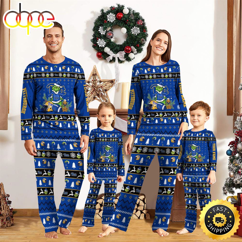 Pittsburgh Panthers NCAA Custom Name Grinch Christmas And Sport Team Pajama Set qzx8oq