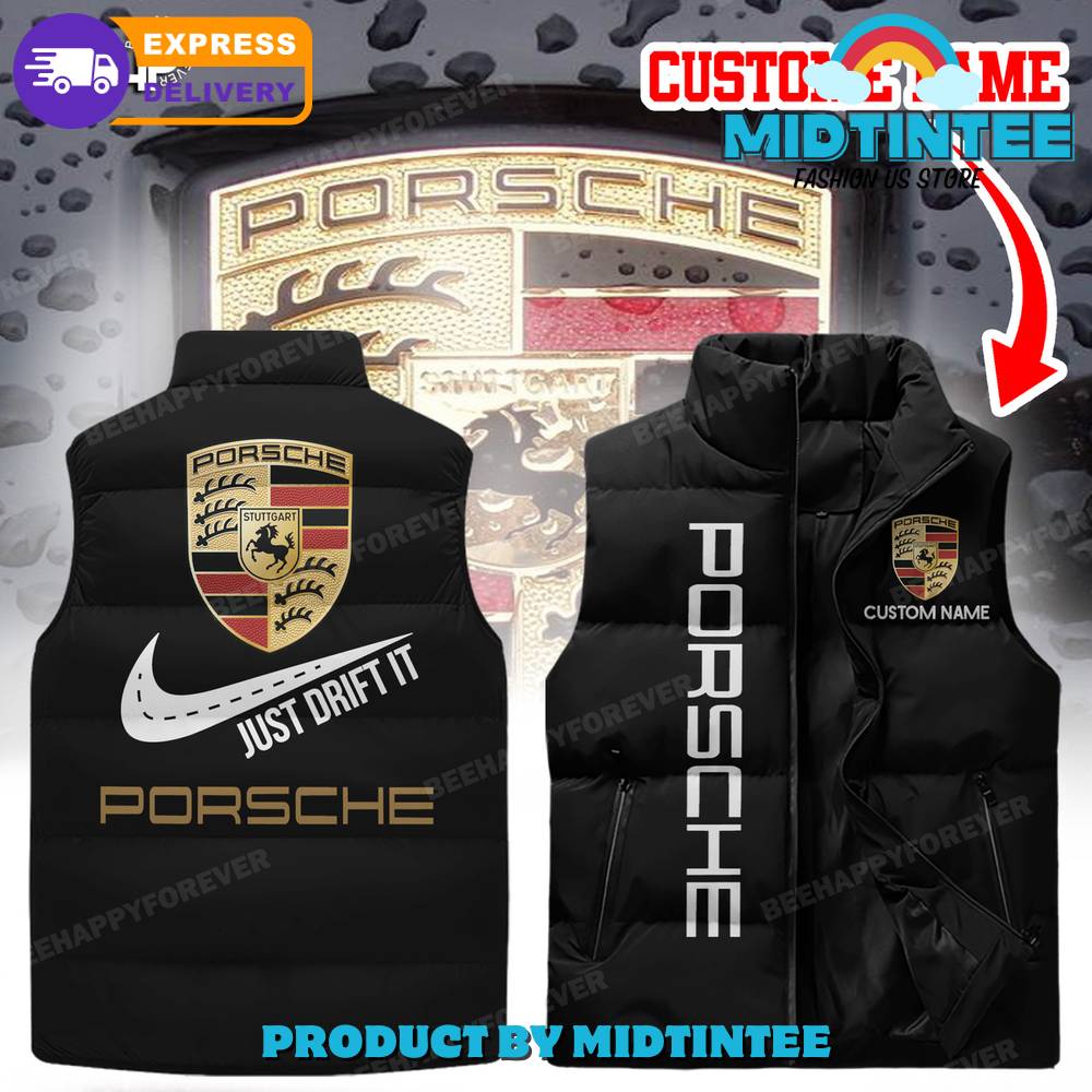 Porsche x Nike Just Drift It Custom Name Black Cotton Vest 1