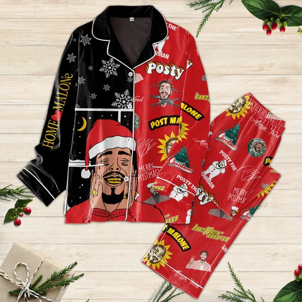 Post Malone Christmas Pajamas Set2B1 oigZZ