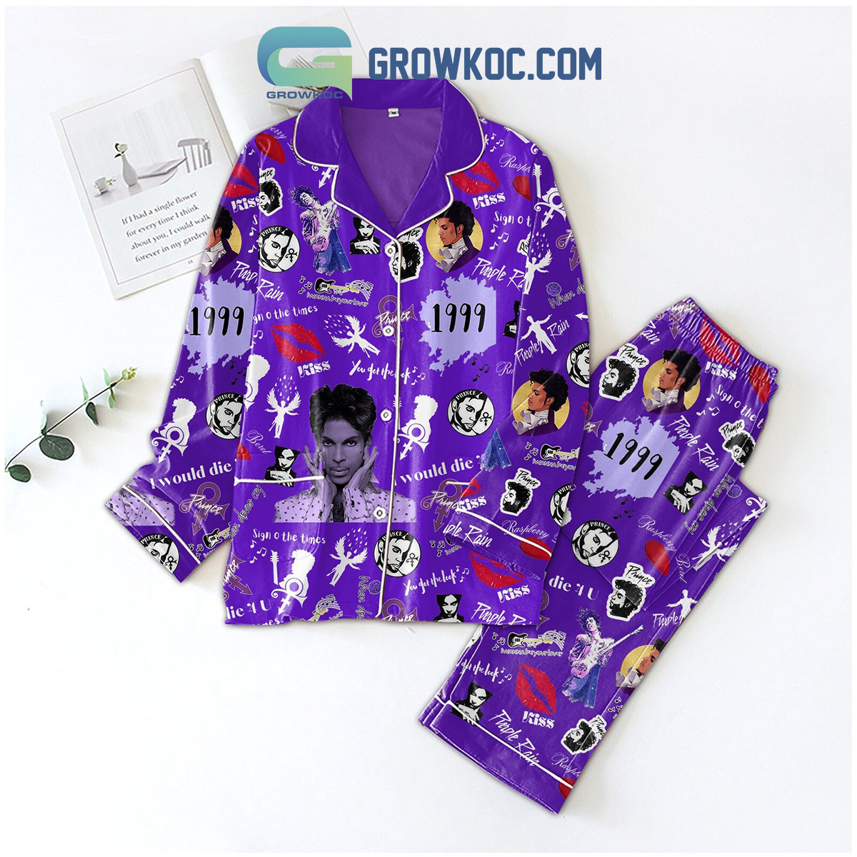 Prince 1999 Purple Rain Polyester Pajamas Set2B1 j5OOO