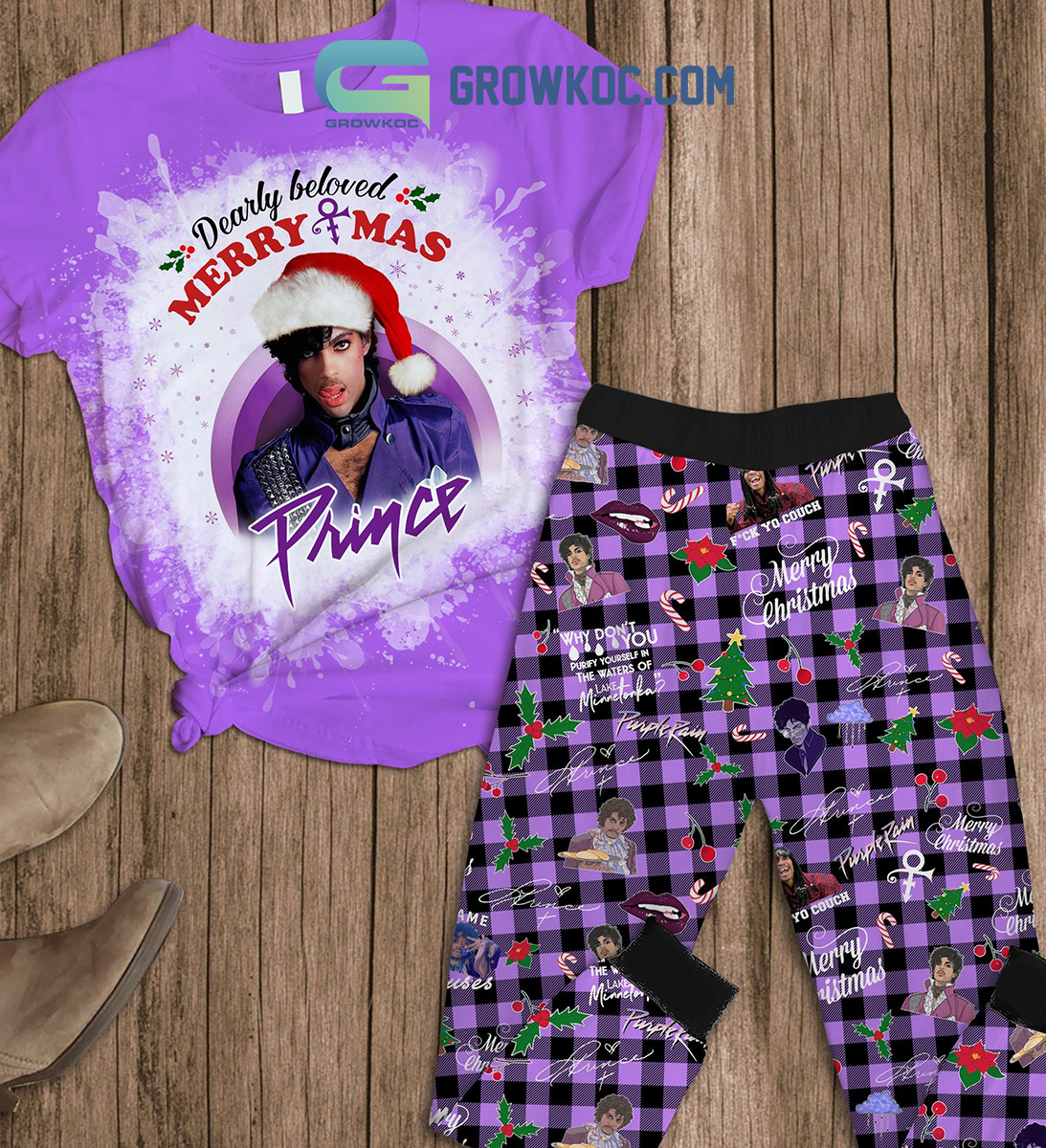 Prince Dearly Beloved Merry X Mas Pajamas Set2B1 x4JNC