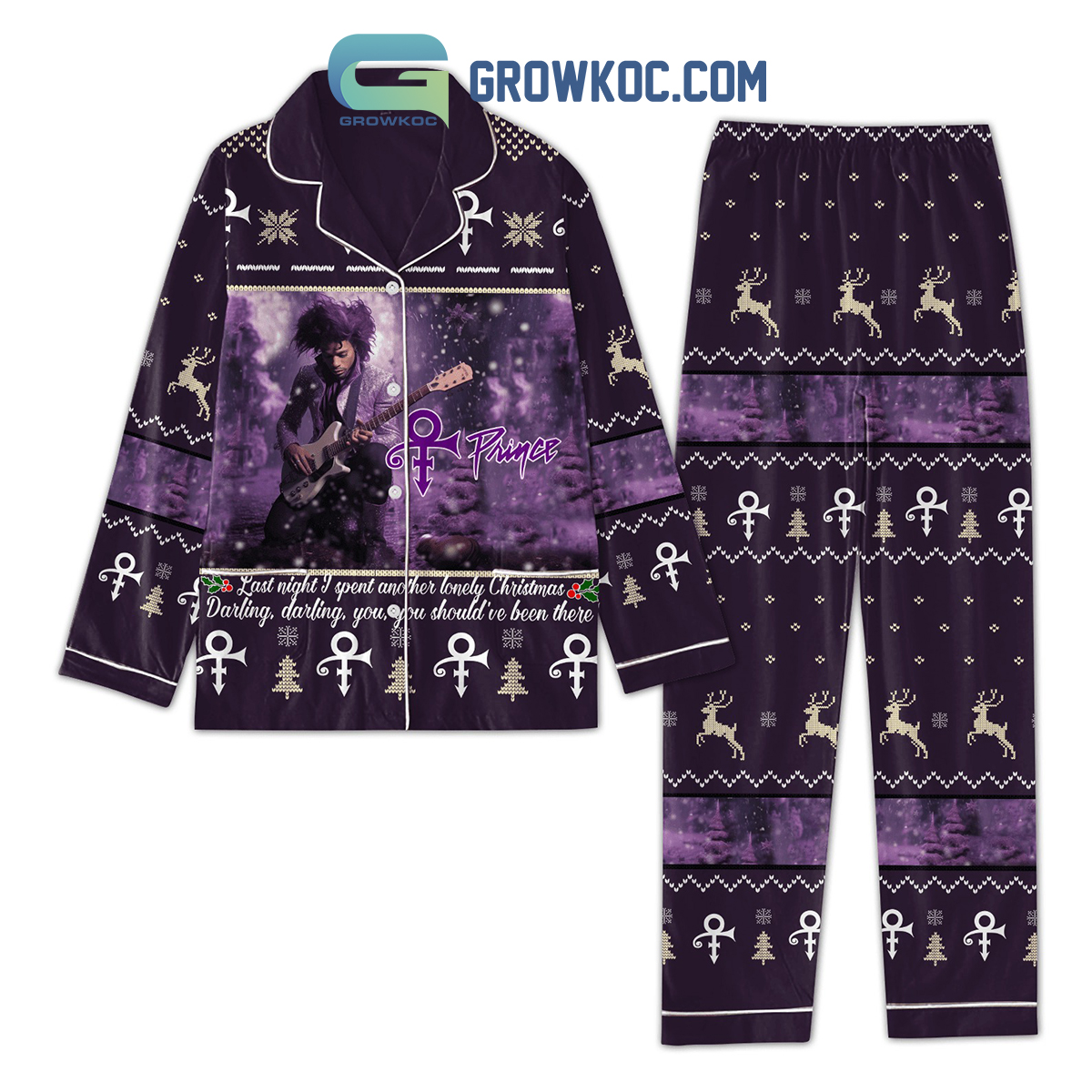 Prince Last Night I Spent Another Lonely Christmas Pajamas Set2B1 jCjzm