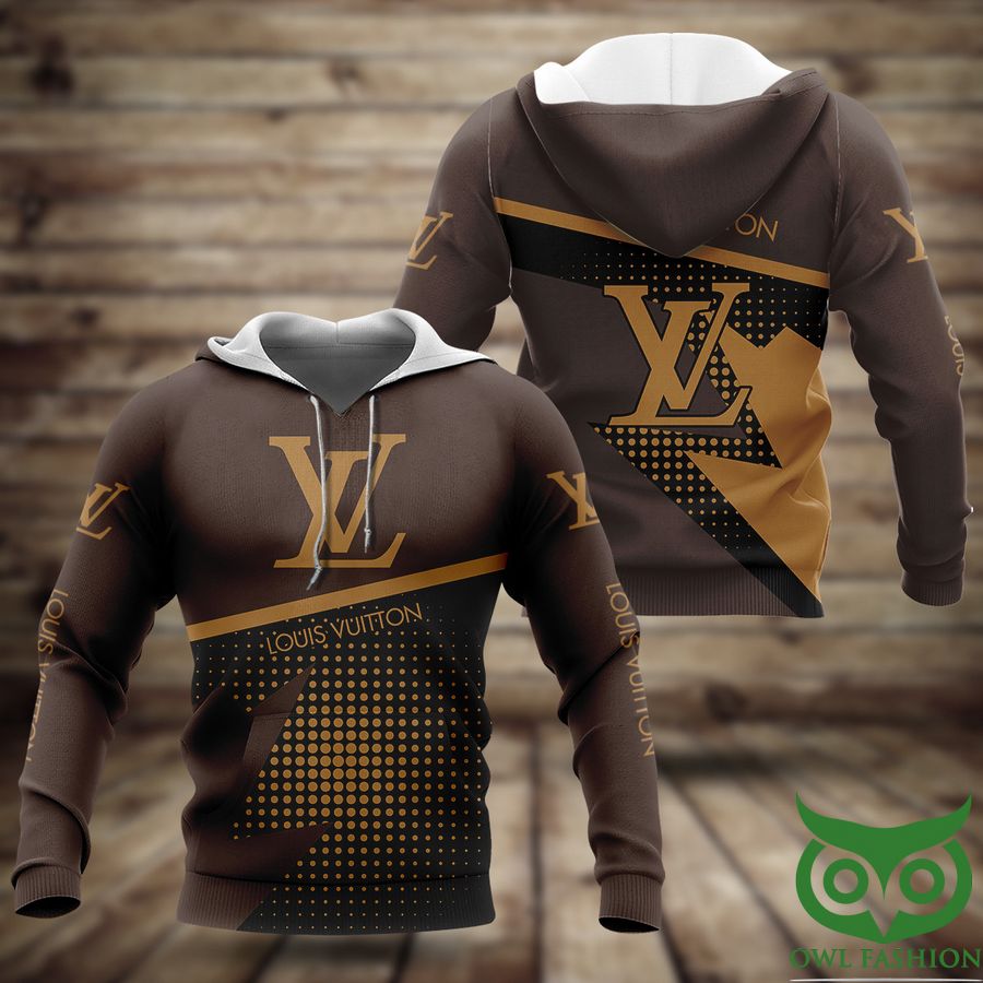 PwndkPX8 72 Luxury Louis Vuitton Dark and Light Brown with Logo on Chest 3D Shirt and Pants