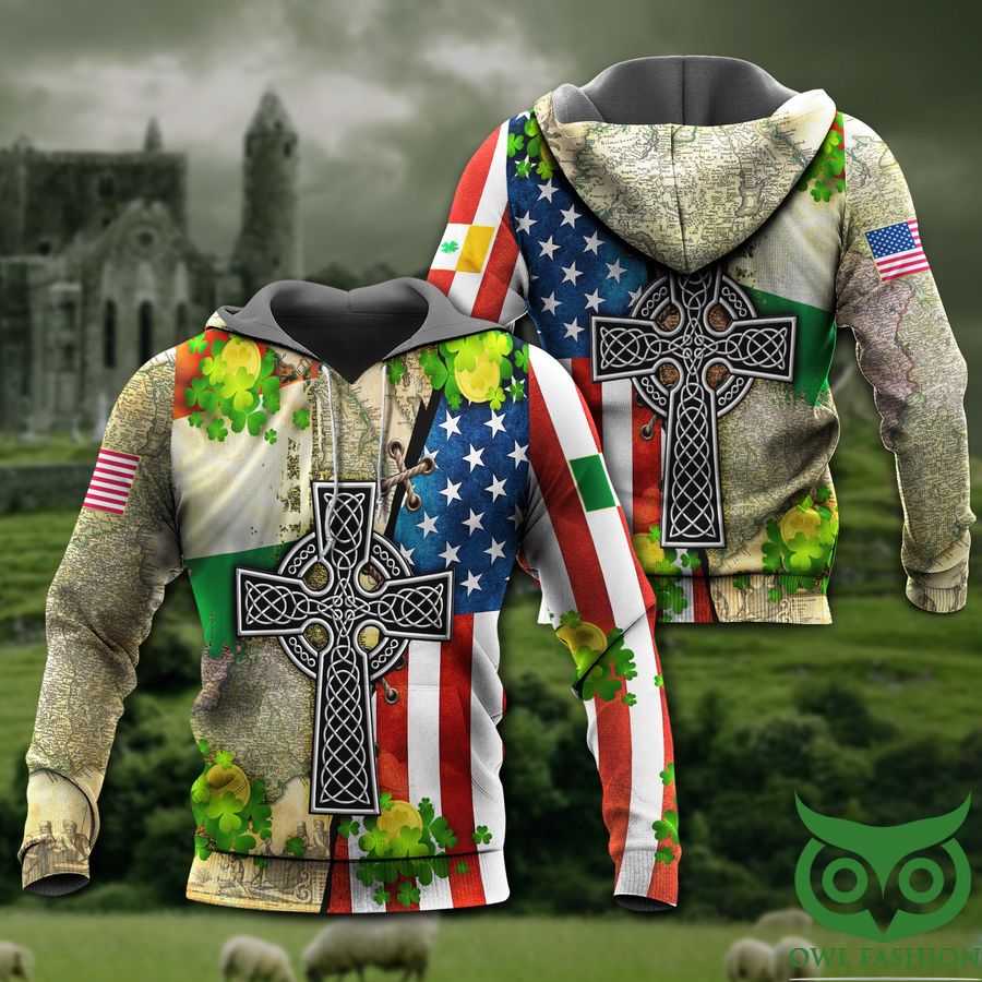 PzaqbCsl 16 Saint Patrick Irish by blood american by birth patriot by choice 3D Hoodie