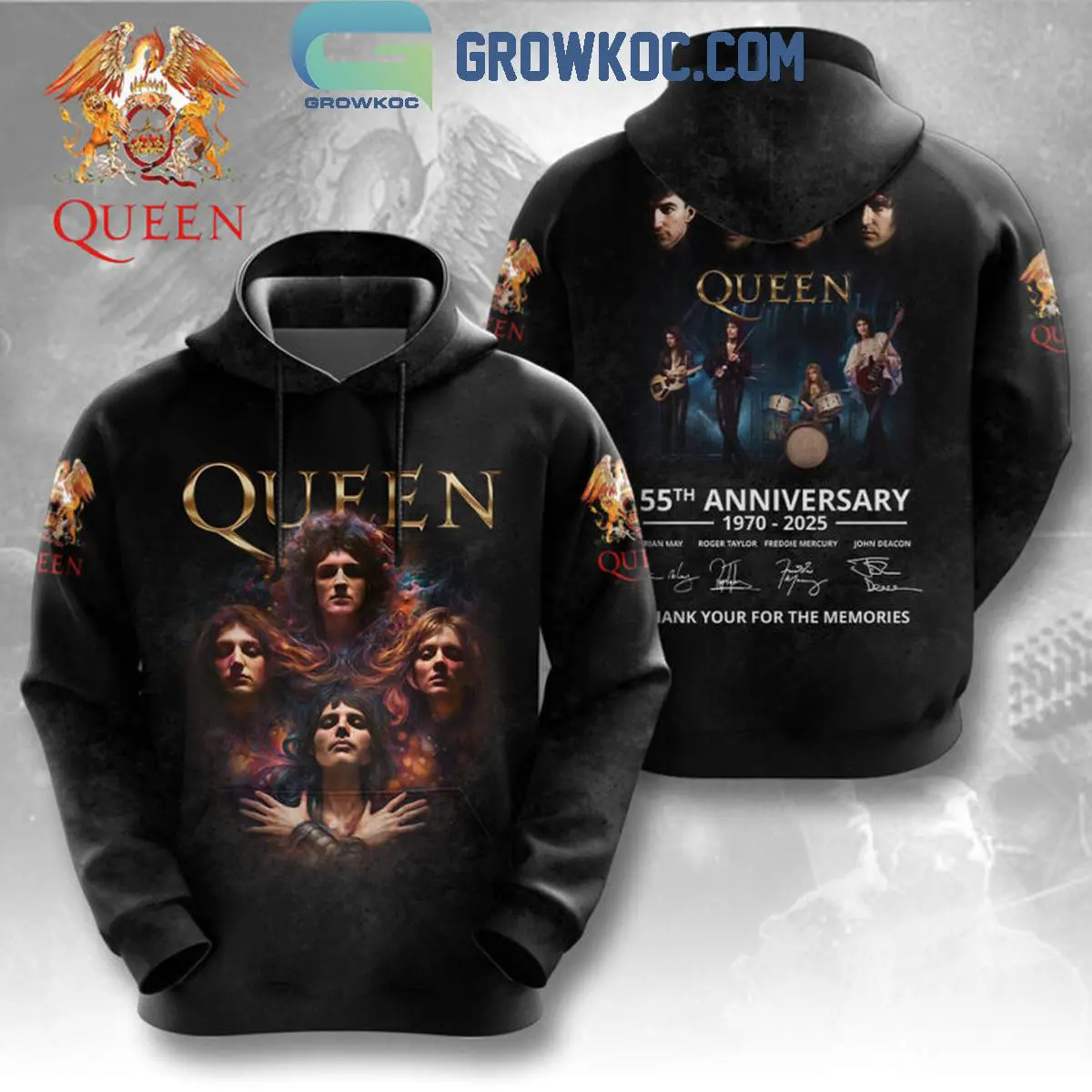 Queen 55th Anniversary 1970 2025 Thank You For The Memories Hoodie Shirts 1 erYWG