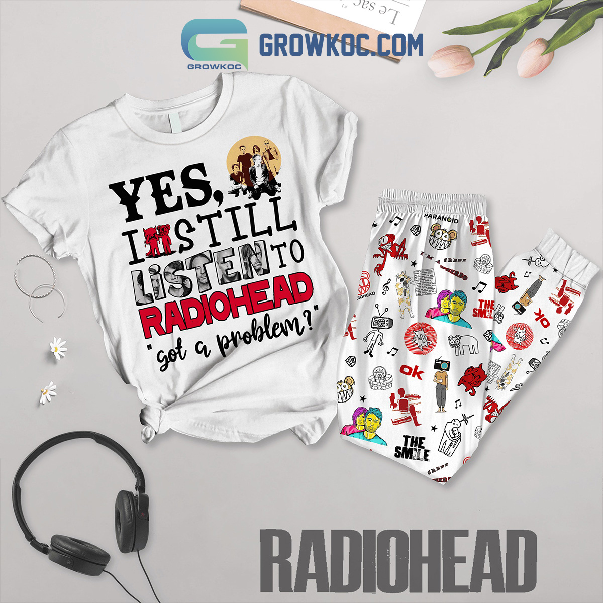 Radiohead The Smile OK Fleece Pajamas Set2B1 iQPRI