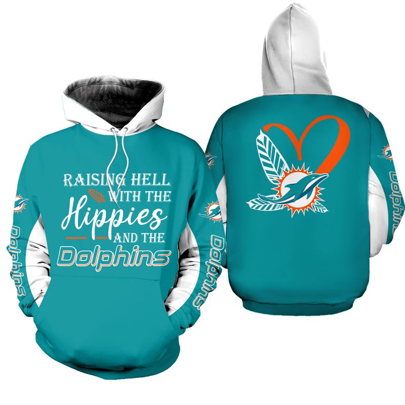 Raising Hell Nfl Miami Dolphins Hoodie Limited Edition All Over Print 0