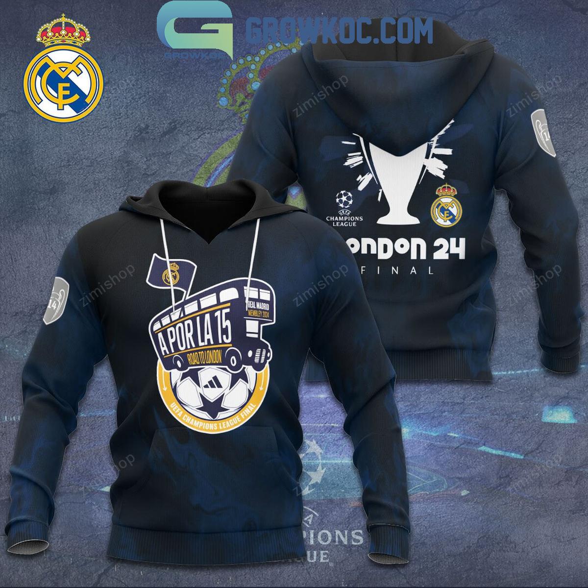 Real Madrid Champions League A Por La 15 London 2024 Winner Hoodie Shirts 1 9S6g5