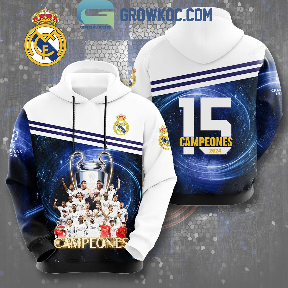 Real Madrid Champions League Final London 2024 15 Times Winner Hoodie Shirts 1 l5eiQ