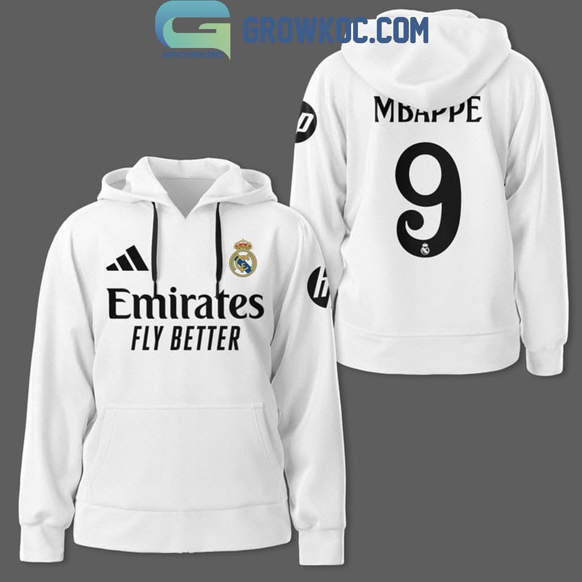 Real Madrid Kylian Mbappe Number 9 Fan 2024 Hoodie Shirts 1 CPmBv