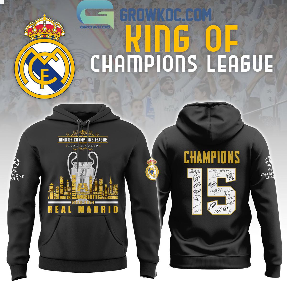 Real Madrid The 15th Champions League Title Players Signature Hoodie Shirts 1 JGjZF