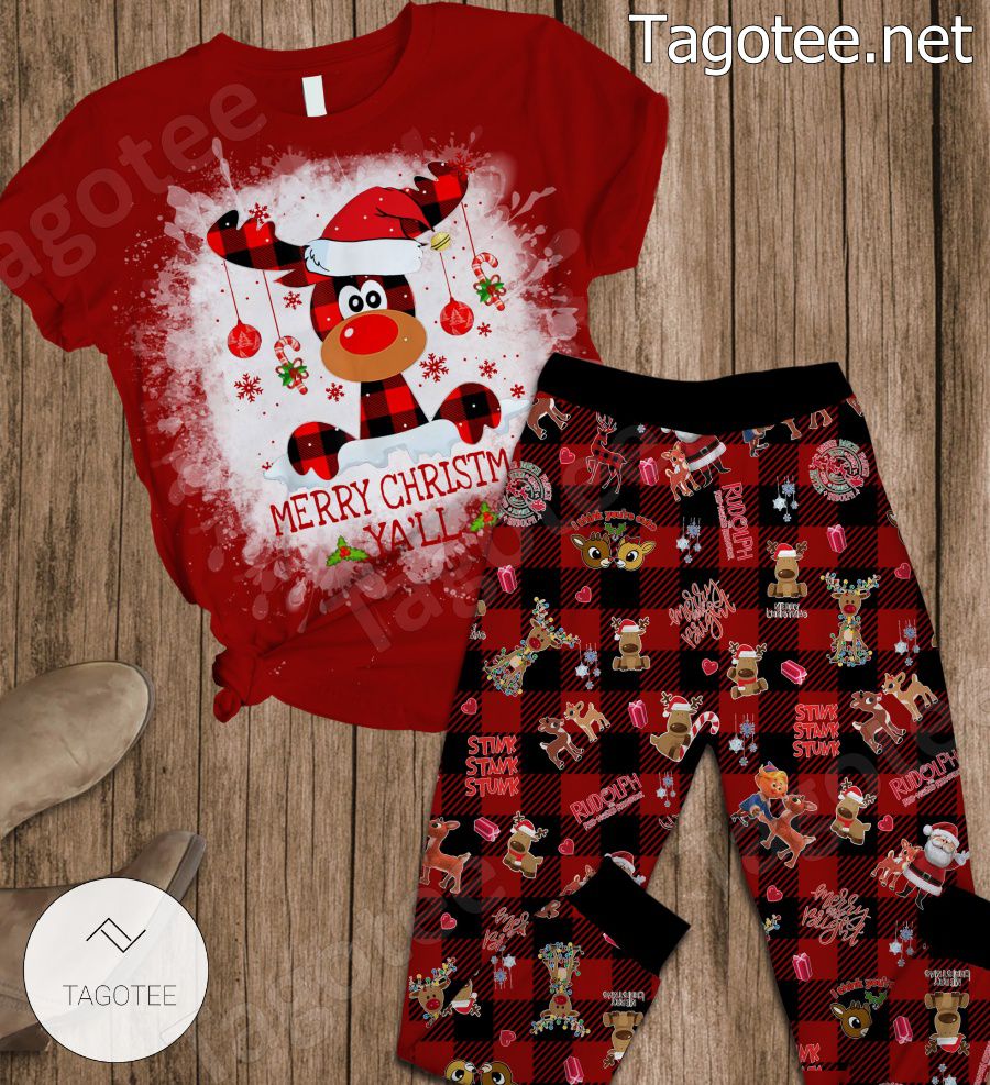 Reindeer Merry Christmas Yall Pajamas Set