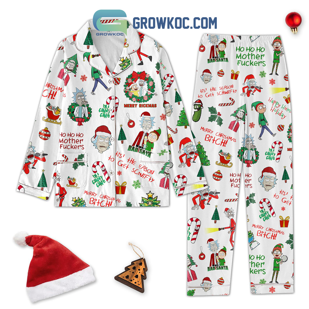 Rick And Morty Merry Rickmas Tis The Season To Get Schwifty Pajamas Set2B1 e4fjX