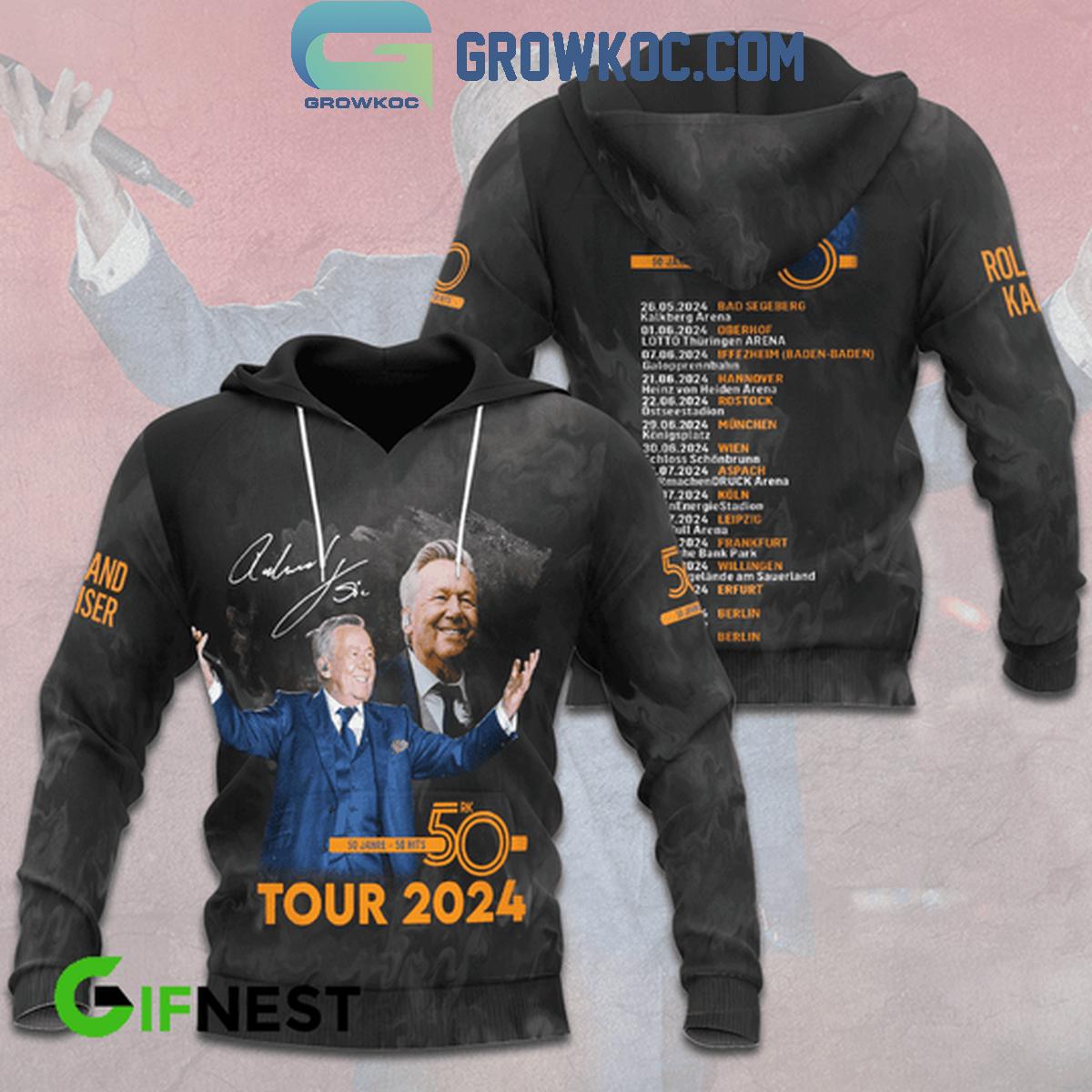 Roland Kaiser 50 Jubilaum 1974 2024 The Schedule Of Tour Fan Hoodie Shirts 1 y7Ism