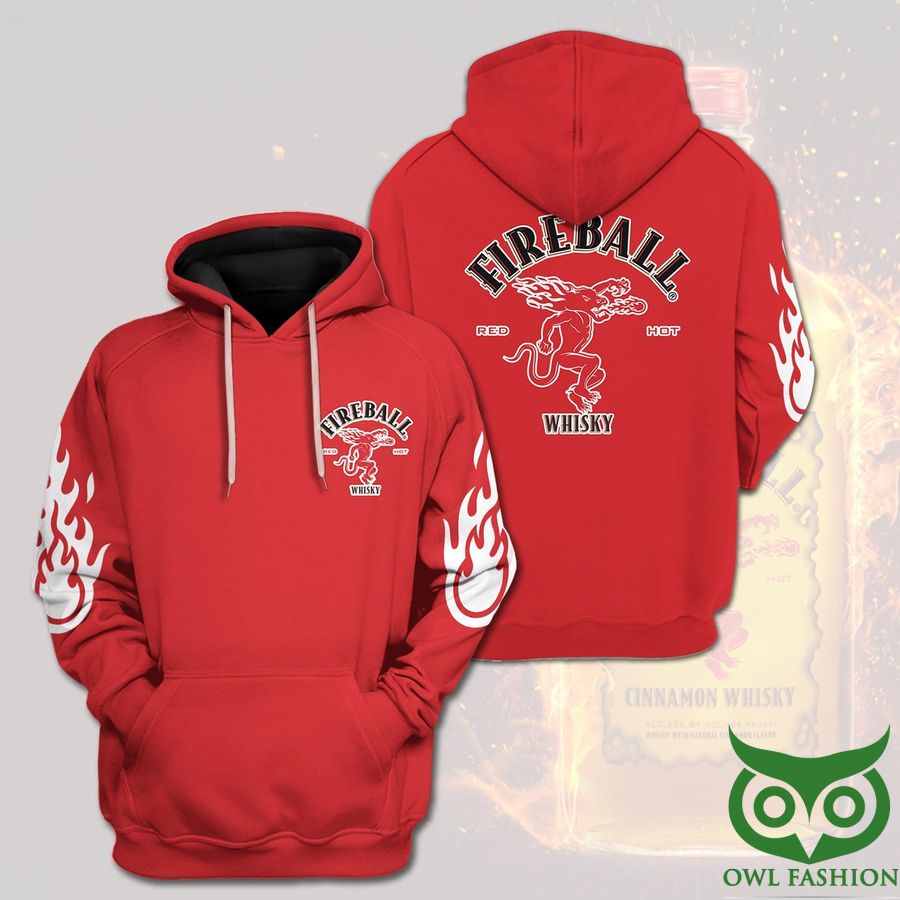 RunNqiog 35 Fireball Whisky Red with Black and White Patterns 3D Hoodie