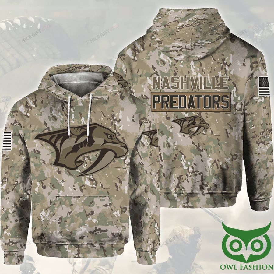 Ry5fgpOc 222 NHL Nashville Predators Camouflage 3D Hoodie