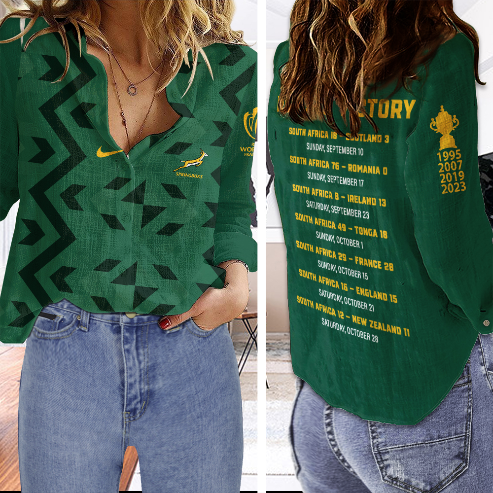 SOUTH AFRICA RUGBY WORLD CUP 2023 Linen Shirt TANTN2982 2