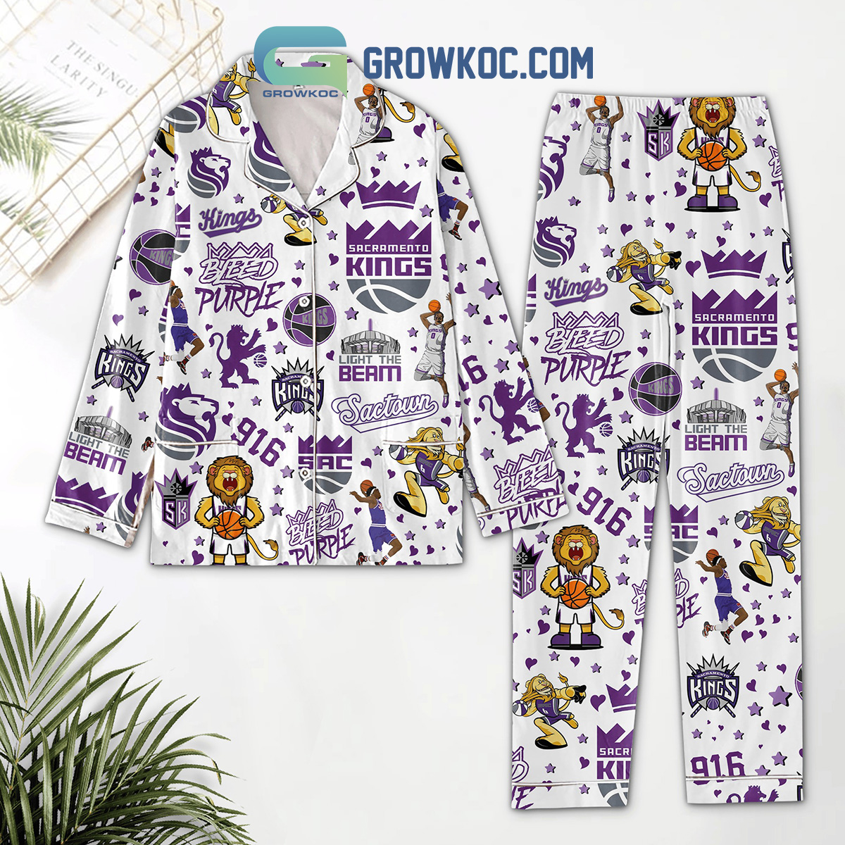 Sacramento Kings Bleed Purple Polyester Pajamas Set2B1 EOU6N