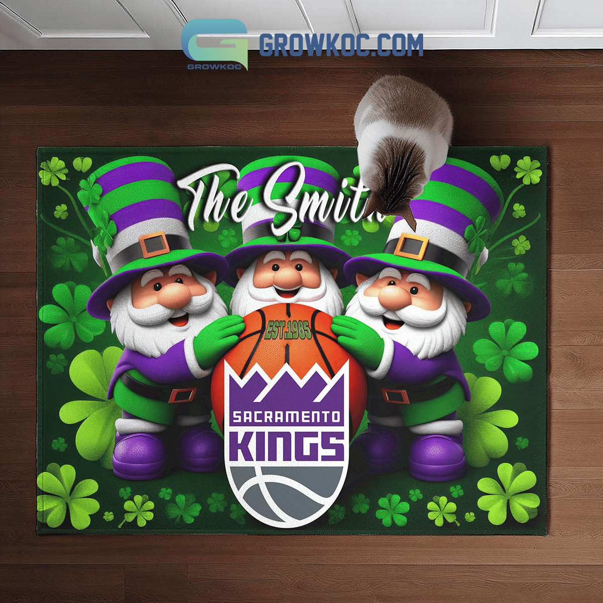 Sacramento Kings Happy St. Patricks Day Personalized Doormat2B1 BQlJA