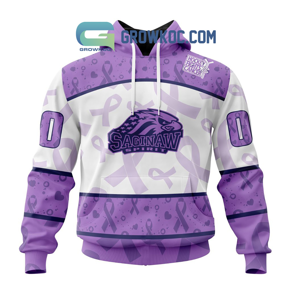 Saginaw Spirit Lavender Fight Cancer Personalized Hoodie Shirts2B1 YHId4