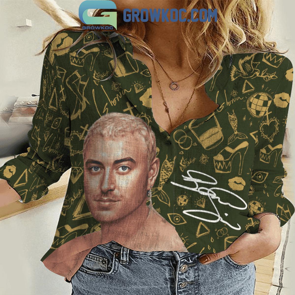 Sam Smith Green Version IE28099m Not The Only One Summer Casual Shirts 1 AaHFE