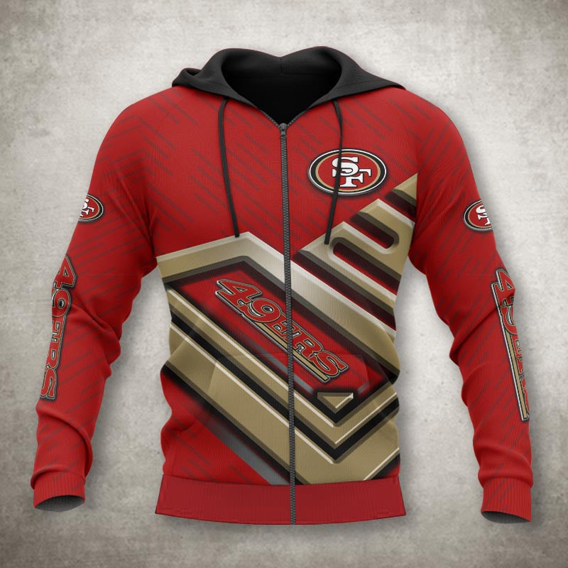 San Francisco 49Ers All Over Print Zip Up Hoodie 3D No 1 Gifts For Fans 0