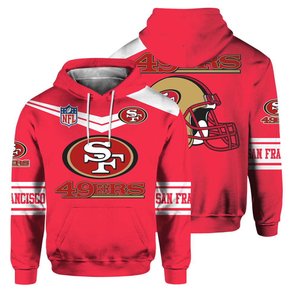 San Francisco 49Ers Cute Long Sleeve All Over Print Zip Up Hoodie For Fans 0