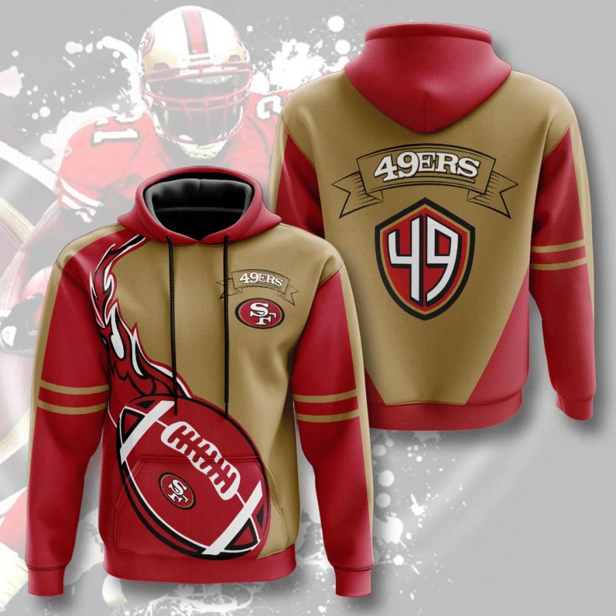 San Francisco 49Ers Flame Balls Graphic All Over Print Hoodie Gift For Fans 0