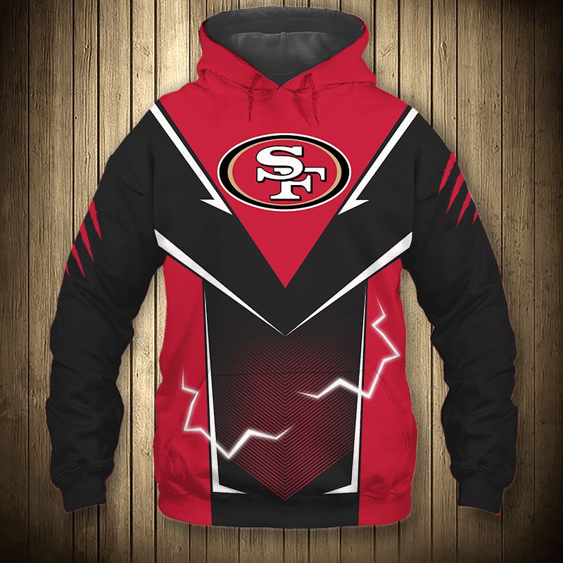 San Francisco 49Ers Lightning Graphic All Over Print Hoodie Gifts For Fans 0