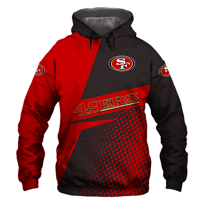 San Francisco 49Ers Long Sleeve All Over Print Zip Up Hoodie Fans 0