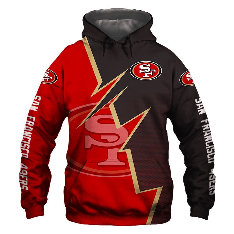 San Francisco 49Ers Zigzag Graphic All Over Print Zip Hoodie Gifts For Fans 0