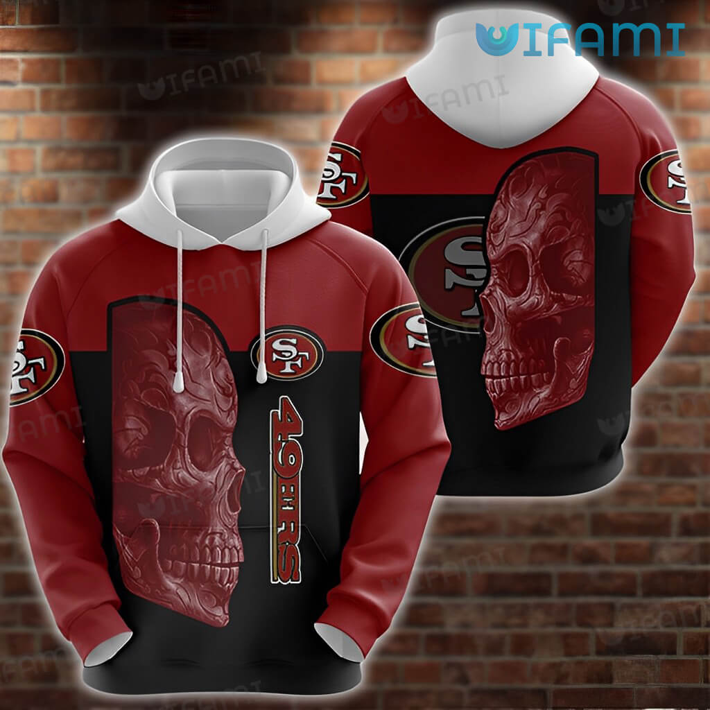 San Francisco 49ers Calavera Skull All Over Print Hoodie 0