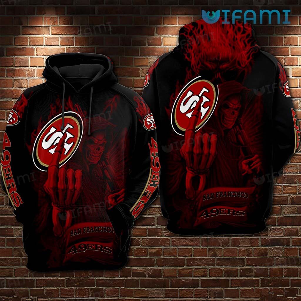 San Francisco 49ers Death Playing All Over Print Hoodie with Logo 0