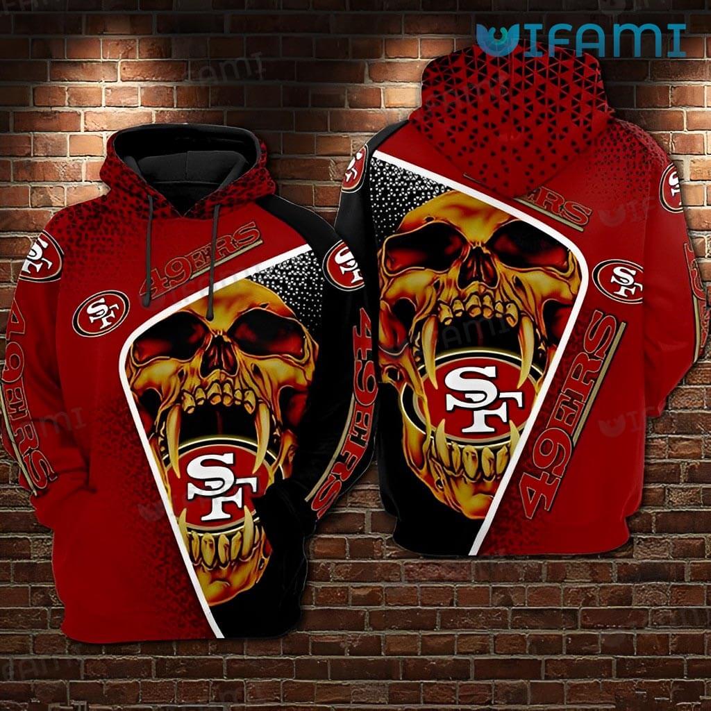 San Francisco 49ers Holding Logo All Over Print Hoodie with Skull 0