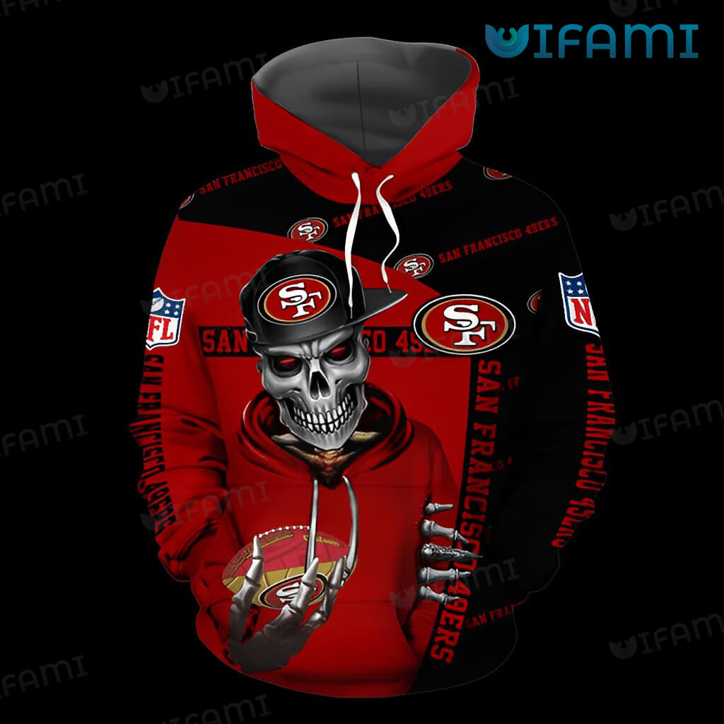 San Francisco 49ers King Skull Eagle All Over Print Hoodies 0