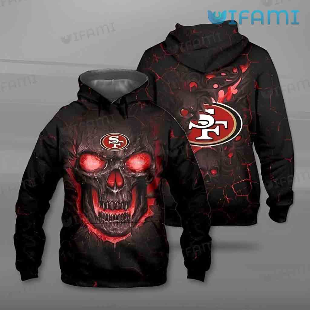 San Francisco 49ers Logo All Over Print Hoodie with Skull 0