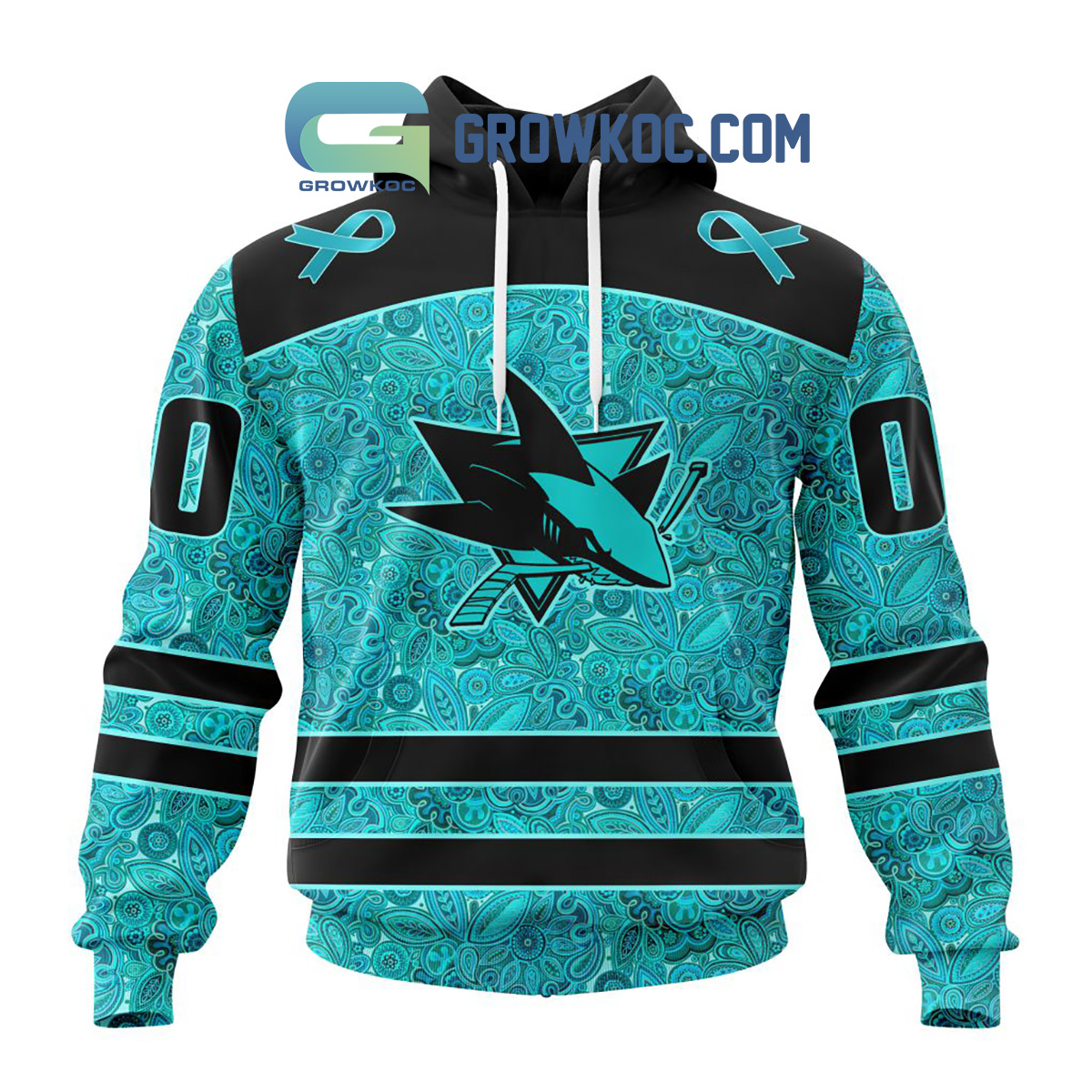 San Jose Sharks Fight Ovarian Cancer Personalized Hoodie Shirts2B1 H9iTs