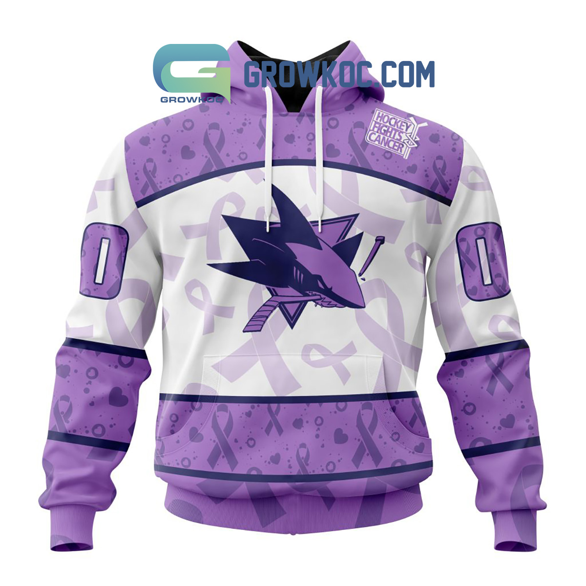 San Jose Sharks Lavender Fight Cancer Personalized Hoodie Shirts2B1 a7aoh