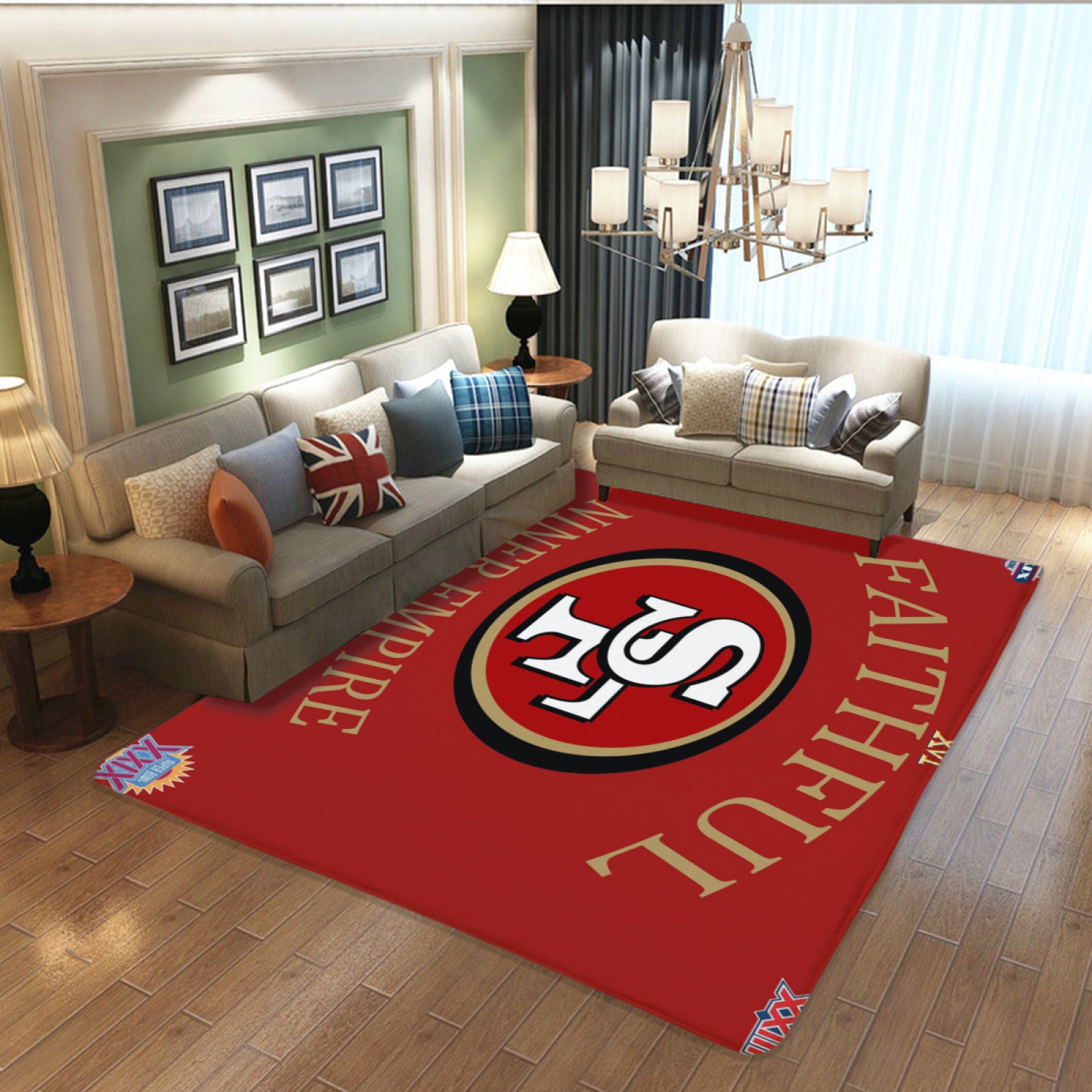 SanFrancisco49ersFootballTeamCarpetLiving