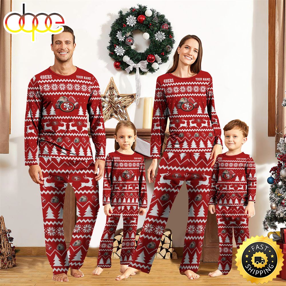 San Francisco 49ers Christmas NFL Custom Family Pajamas jfrwia