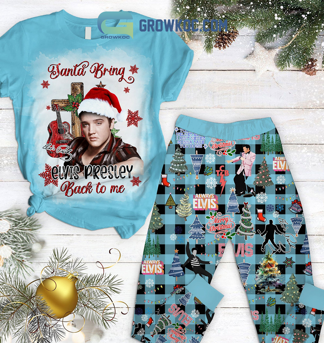 Santa Bring Elvis Presley Back To Me Pajamas Set2B1 Nl0gW