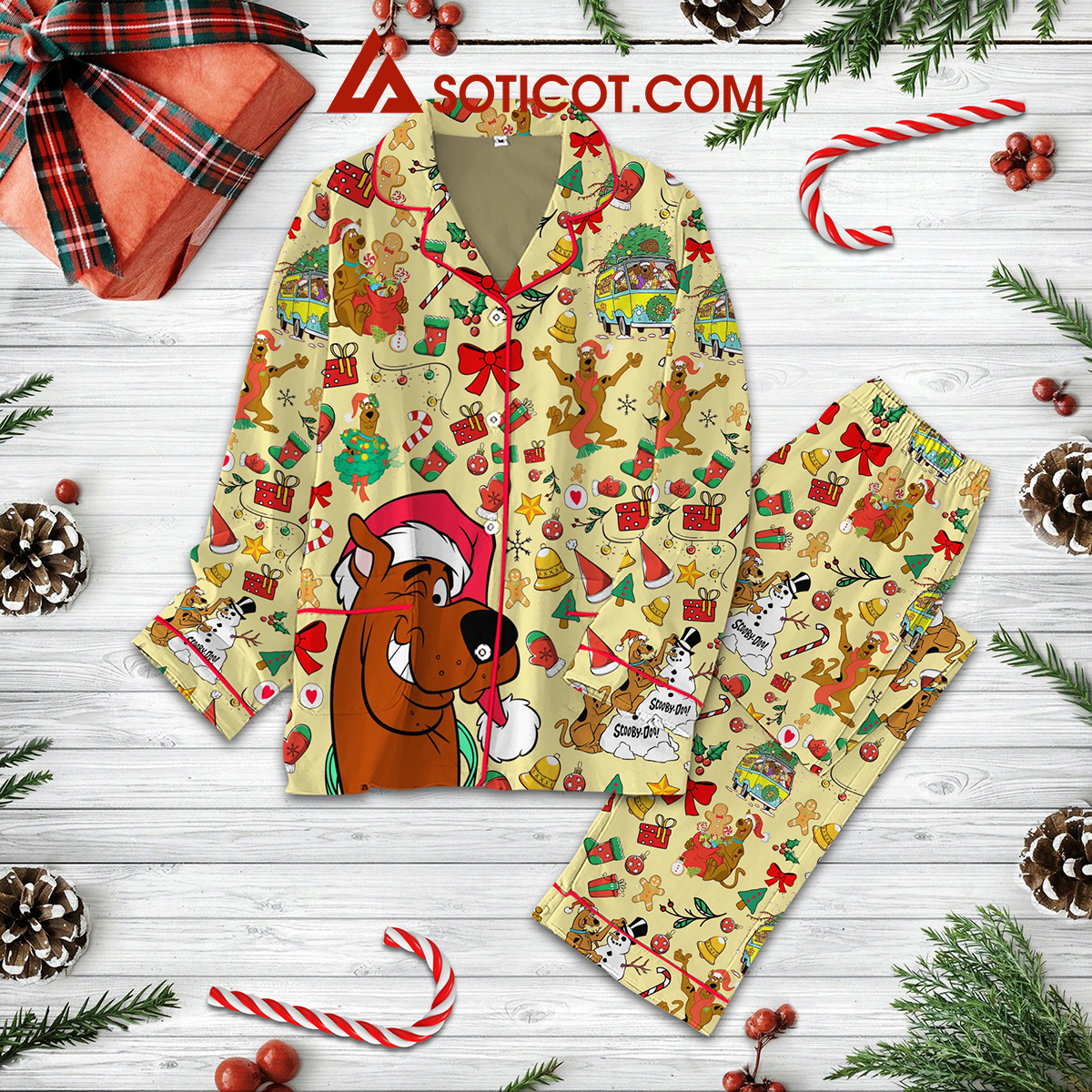 Scooby Doo Happy Merry Christmas Holiday Pajamas Set2B1 e22ia