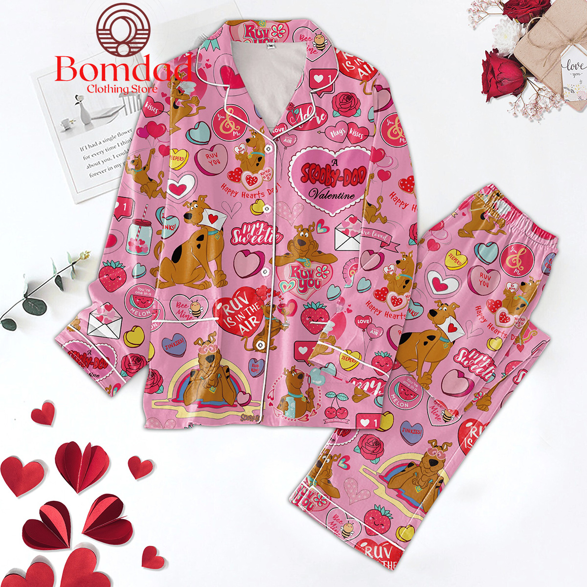 Scooby Doo Valentine Happy Hearts Day Pajamas Set Bomdad 122bc8 0