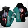 Seattle Mariners MLB US Flag Skull All Over Print Hoodie 0