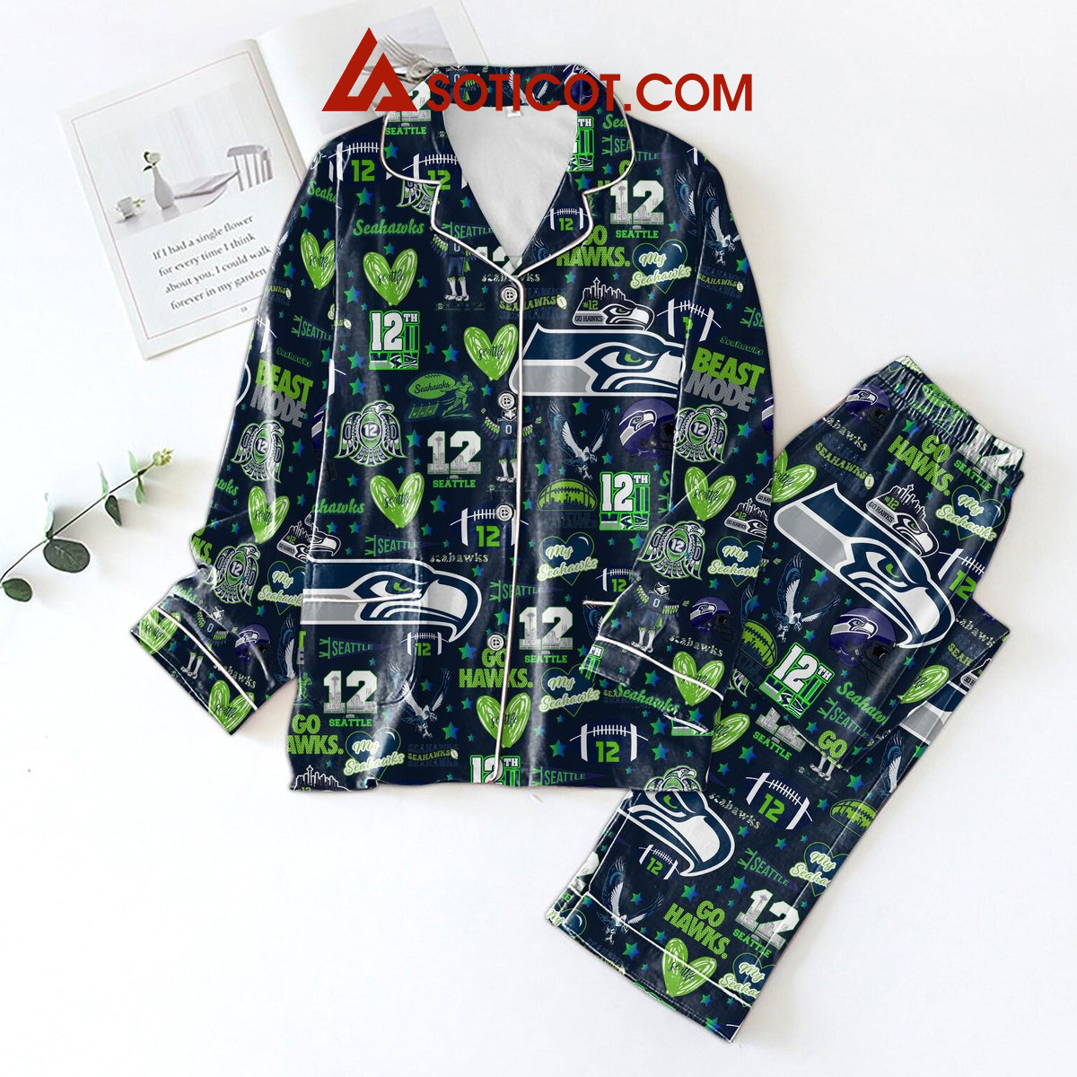 Seattle Seahawks Beast Mode Pajamas Set2B1 X8TMr