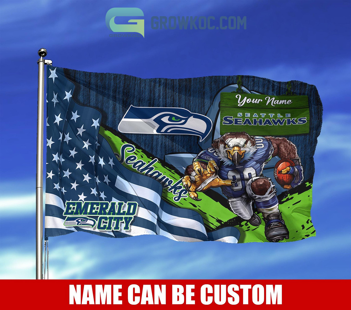 Seattle Seahawks NFL Mascot Slogan American House Garden Flag2B1 g3YsX