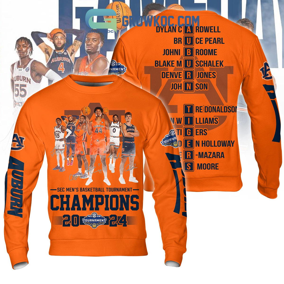 Sec Mens Basketball Champions 2024 Auburn Tigers Lets Go Tigers Orange Version Hoodie T Shirt2B1 B5W0X