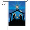 Silhouette Nativity Garden Flag