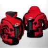 Skull Design All Over Print Hoodie Carolina Hurricanes Nhl Fans ZipUp Option 0